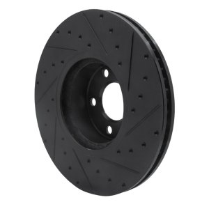 BMW X4 Brake Rotor (1) - Left Front - R1 Concepts - Drilled & Slotted - Black - `16-`18